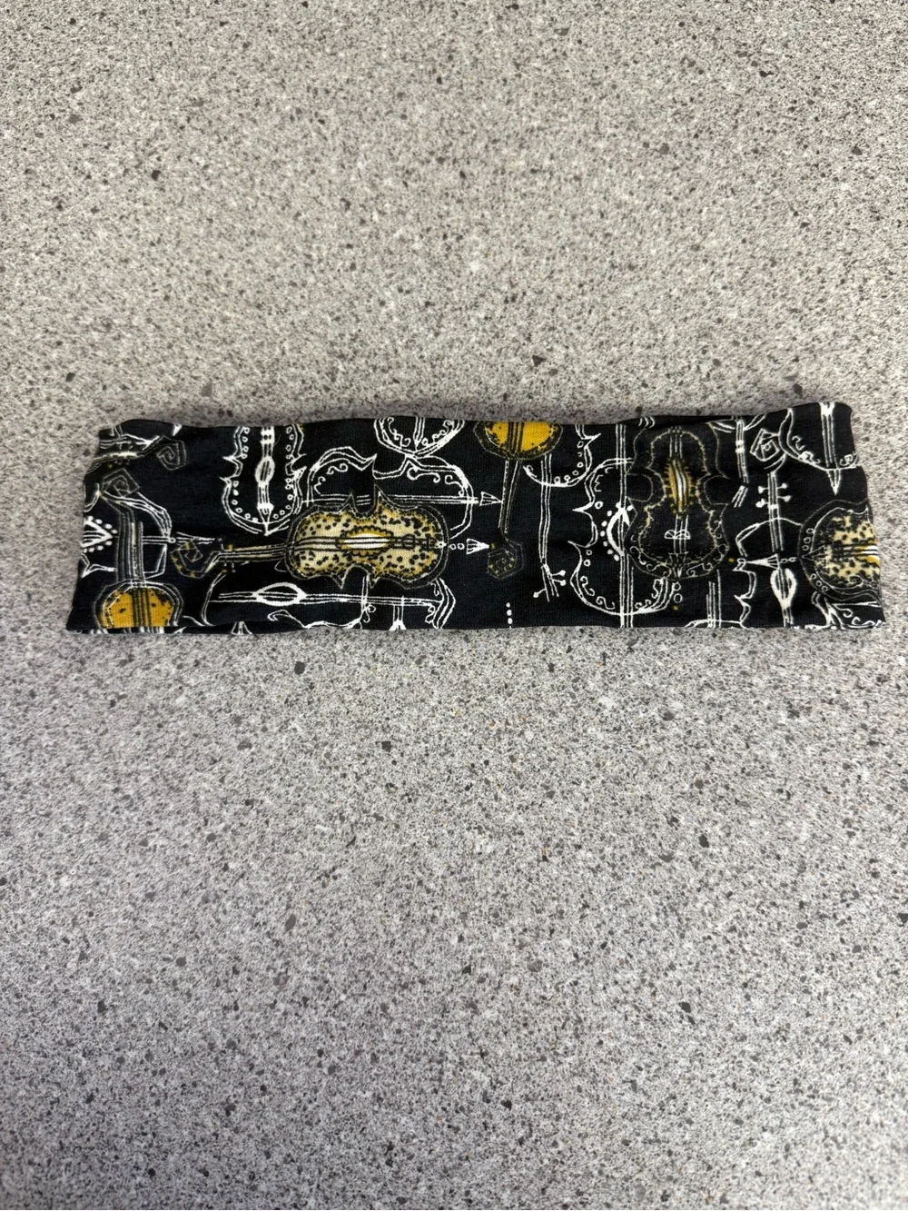 Black & Mustard Musical Instrument Print Headband